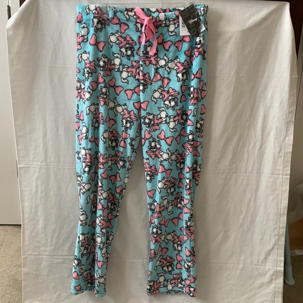 DISNEY Aristocat Marie Fleece Pajama Pants in Blue/Pink Sz Medium SUPER SOFT
